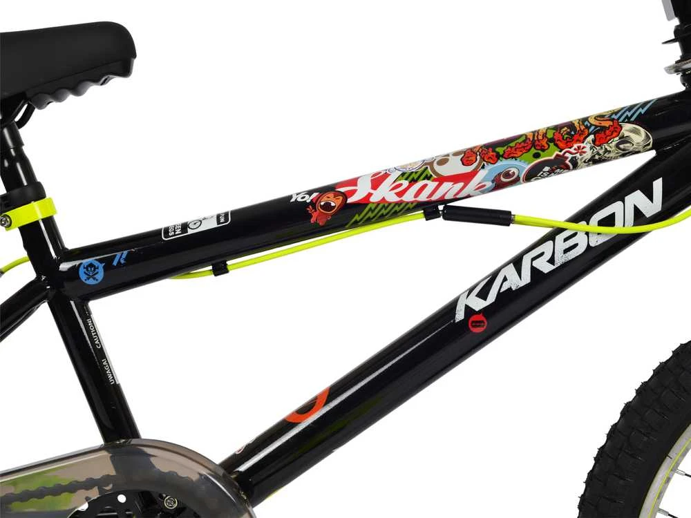 Dviratis Karbon BMX 20 juodas-lime
