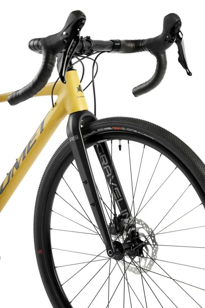 Dviratis Romet Aspre 2 2025 dark yellow-juodas-56 cm / XL (Dydis: 56 cm / XL)