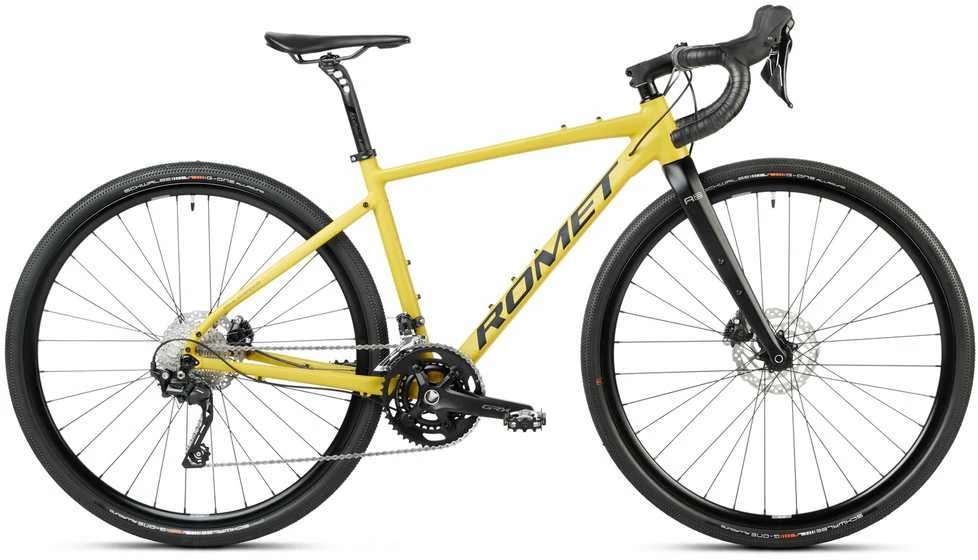 Dviratis Romet Aspre 2 2025 dark yellow-juodas-56 cm / XL (Dydis: 56 cm / XL)