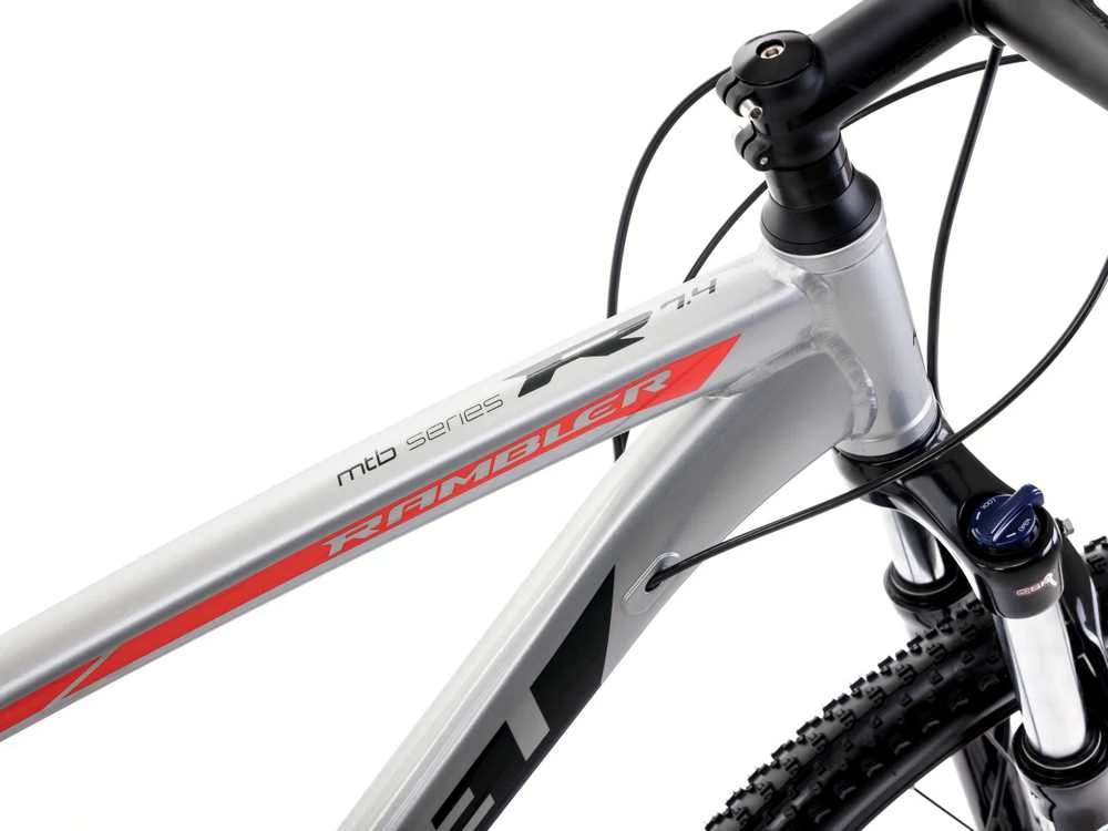Dviratis Romet Rambler R7.4 2025 sidabrinis-red-graphite-20" / L (Dydis: 20" / L)