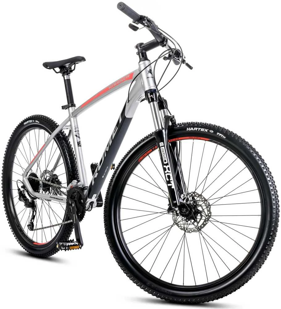 Dviratis Romet Rambler R7.4 2025 sidabrinis-red-graphite-20" / L (Dydis: 20" / L)