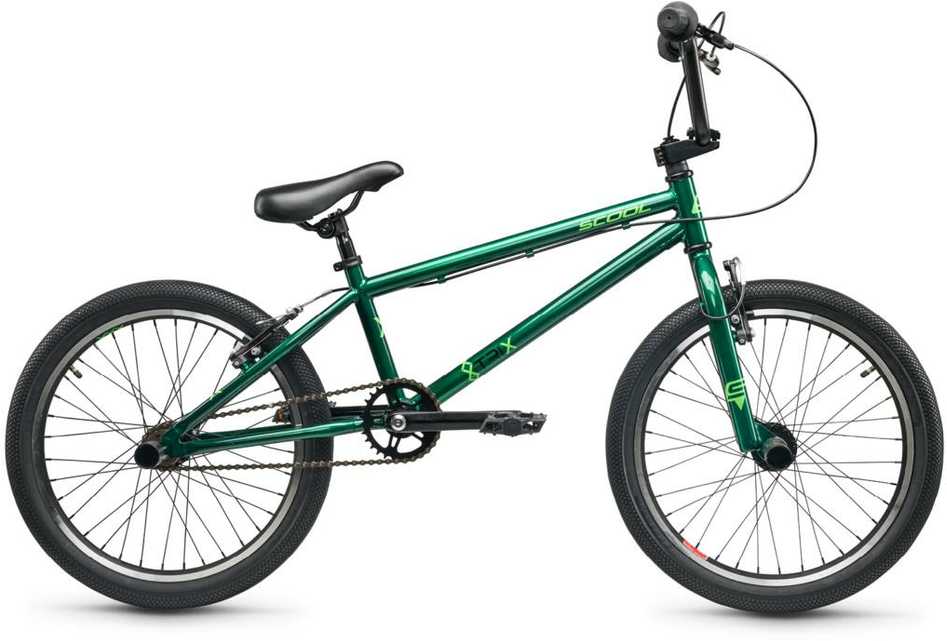 Dviratis S'COOL XtriX 20 1-speed BMX 20" HiTen dark žalias-neon žalias