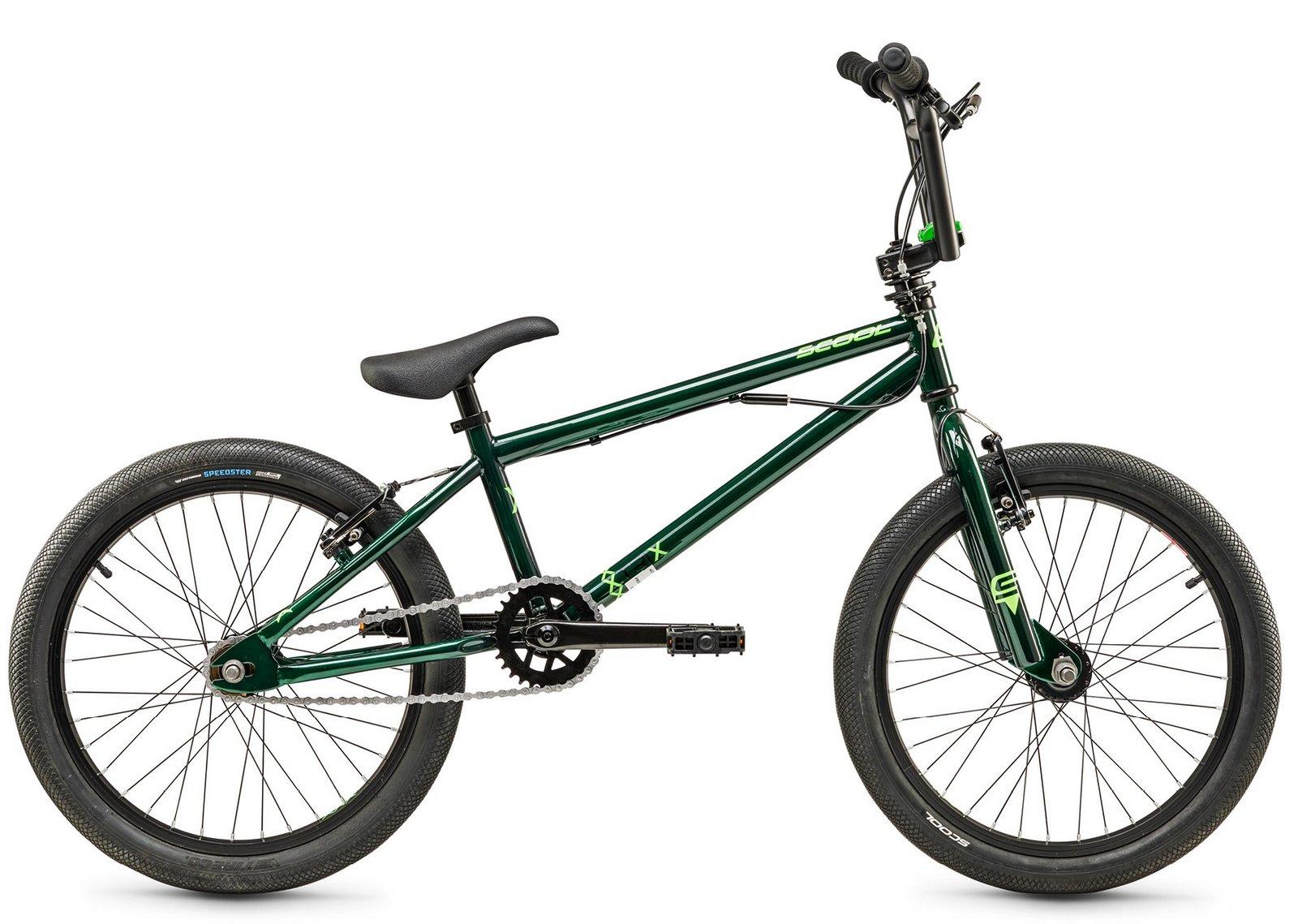 Dviratis S'COOL XtriX 20 1-speed BMX 20" HiTen dark žalias-neon žalias