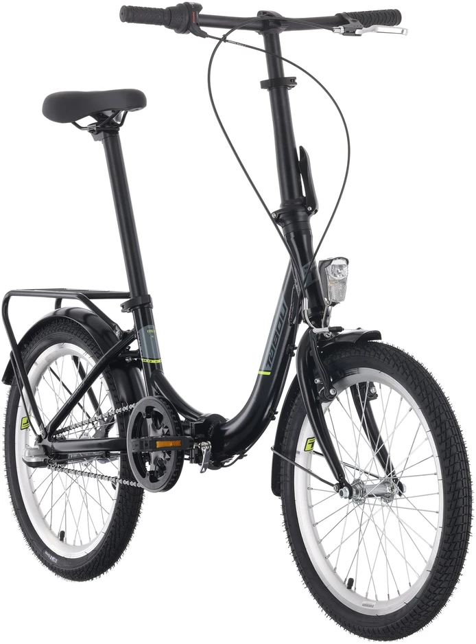Dviratis Tabou Fold ECO juodas-lime