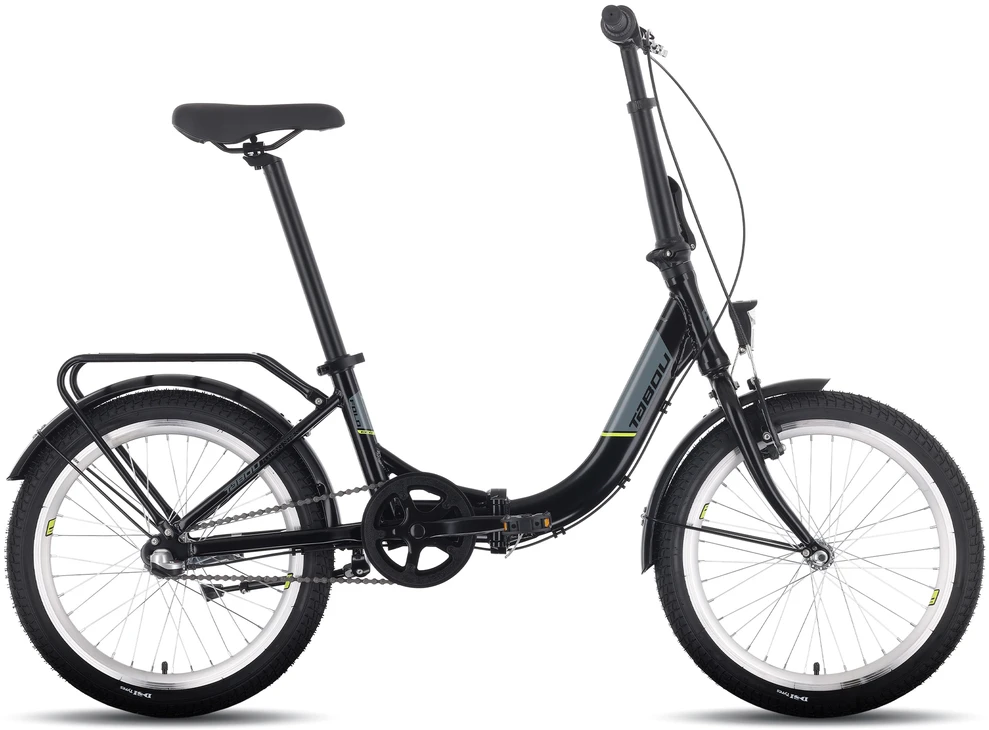 Dviratis Tabou Fold ECO juodas-lime