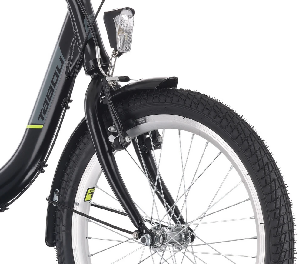Dviratis Tabou Fold ECO juodas-lime