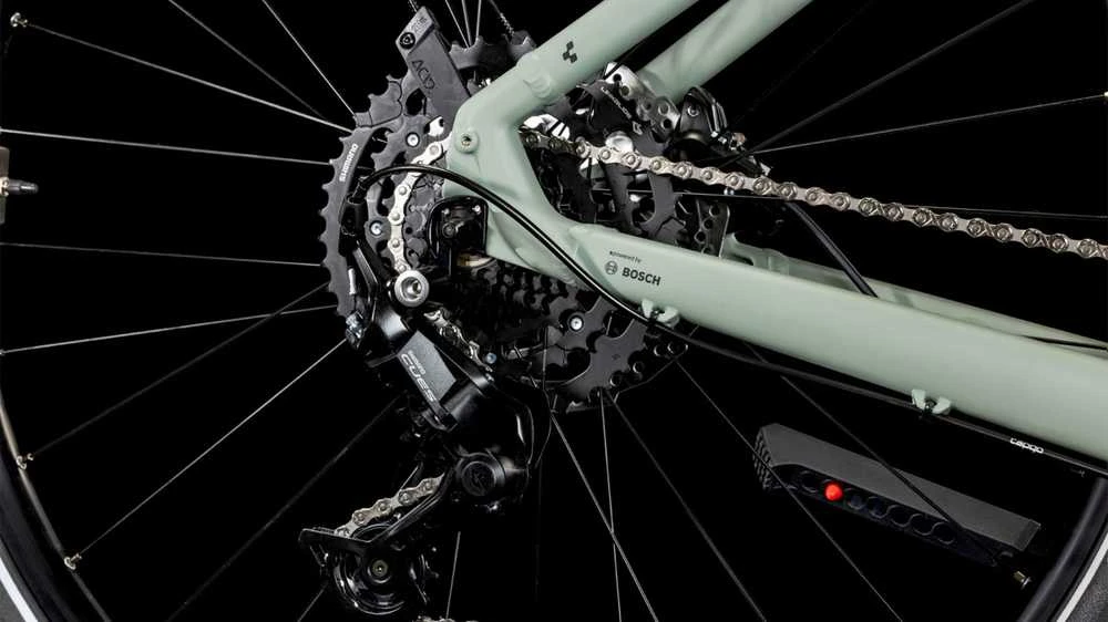 Elektrinis dviratis Cube Nuride Hybrid Performance 625 Allroad Easy Entry swampgrey'n'juodas 2025-58 cm (Dydis: 58 cm)