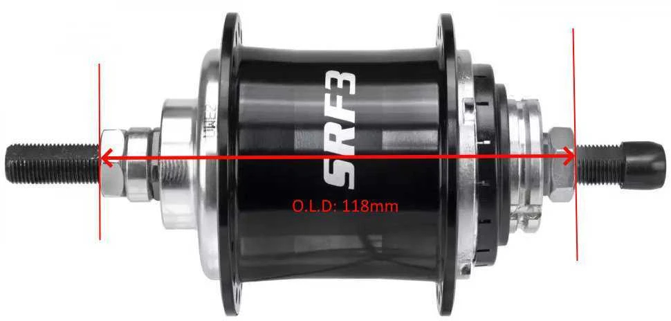Galinė įvorė Sturmey-Archer S­RF3 Alu 36H 3-speed freewheel juodas