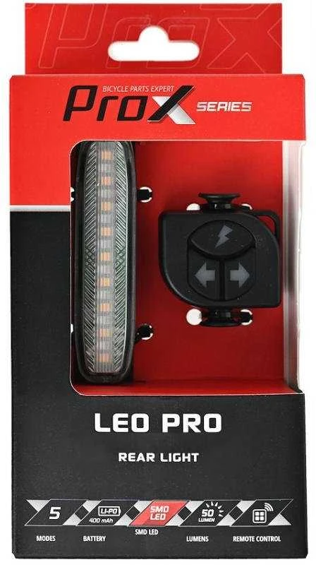 Galinė lempa ProX Leo Pro Brake & Turn 50Lm remote USB