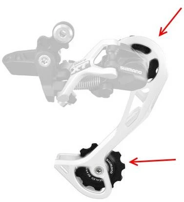 Galinio pavarų perjungėjo ratukų komplektas Shimano RD-M773