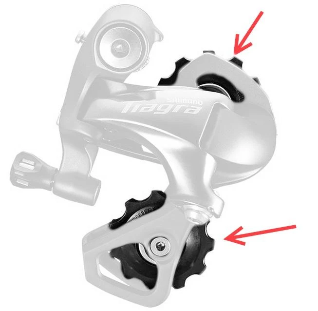 Galinio pavarų perjungėjo ratukų komplektas Shimano RD-4700