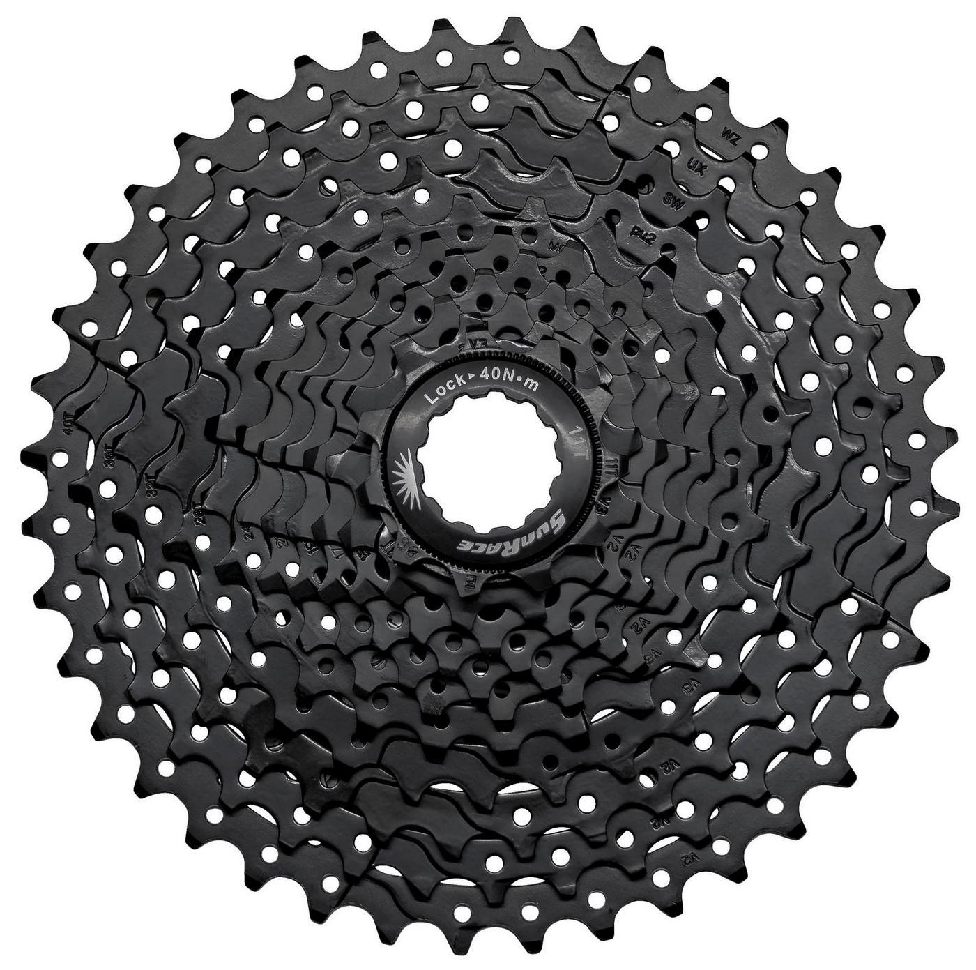 Galinis žvaigždžių blokas SunRace CSMS8 11-speed juodas-11-40T