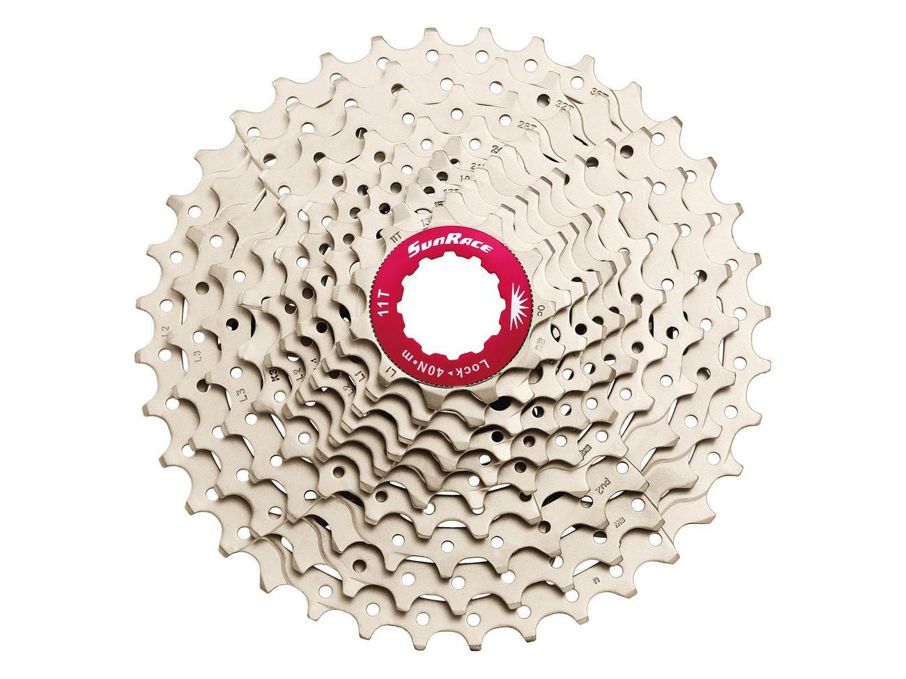Galinis žvaigždžių blokas SunRace CSMX0 10-speed 11-36T metallic