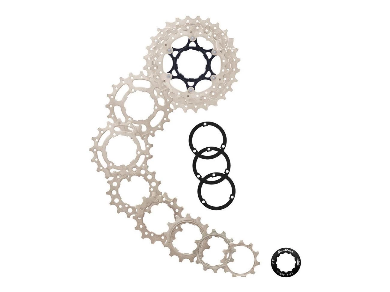 Galinis žvaigždžių blokas SunRace CSRS0 10-speed metallic-11-28T