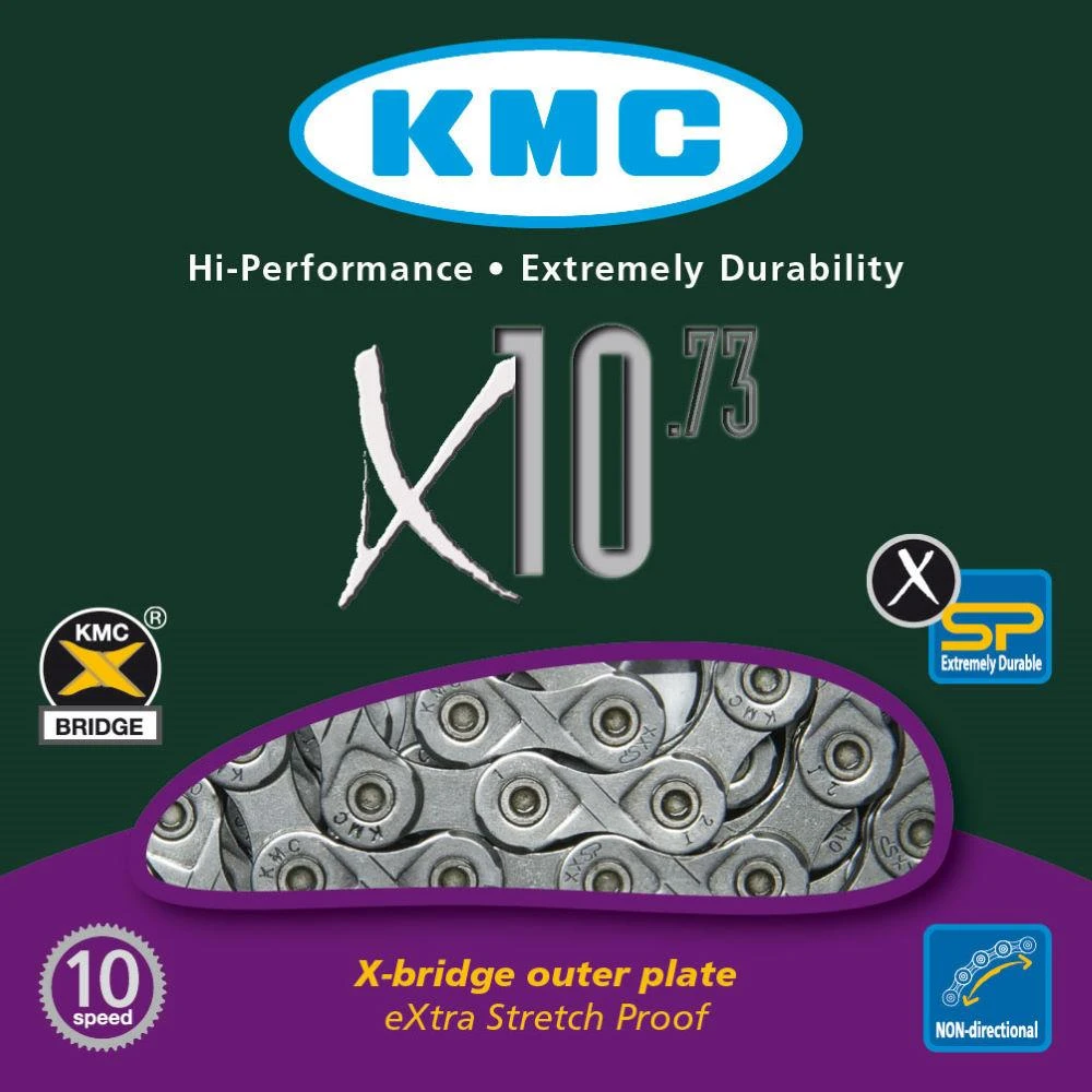 Grandinė KMC X10 Pilkas 10 greičių 114-links