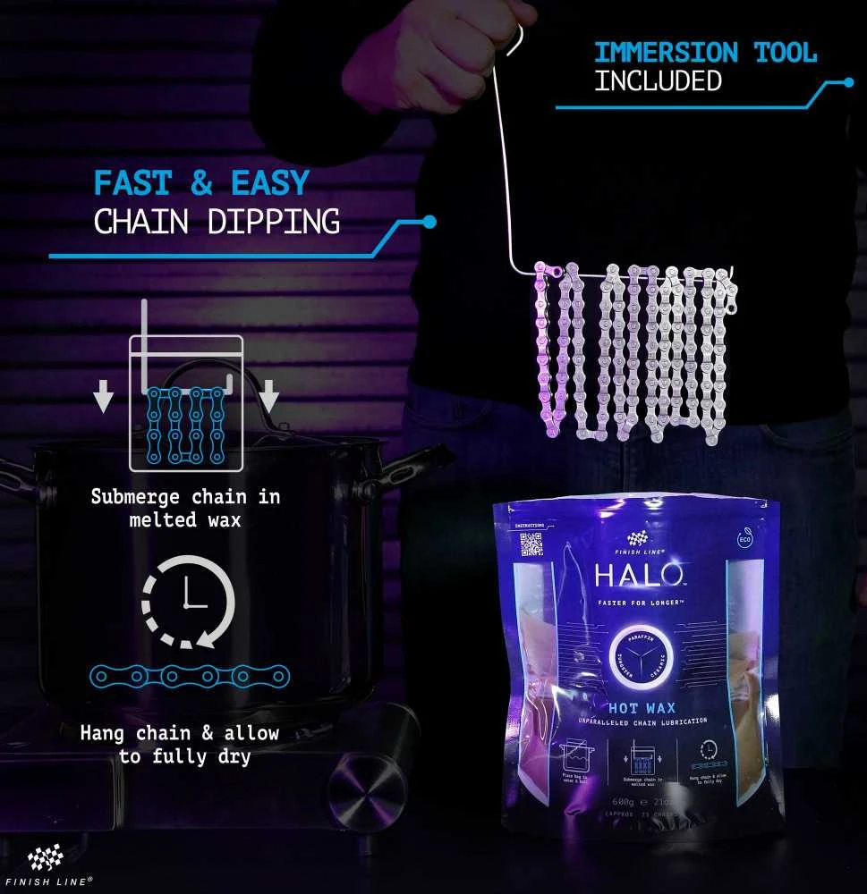 Vaškas grandinės sutepimui Finish Line HALO Hot Wax 600g
