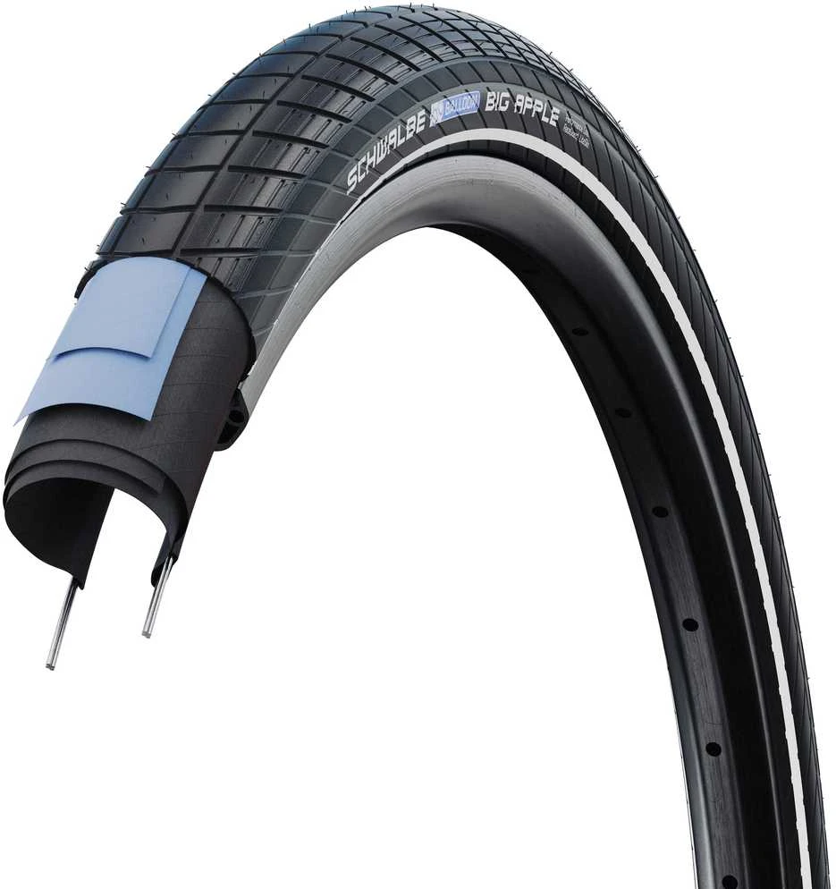 Padanga 28" Schwalbe Big Apple HS 430 Perf Wired 55-622 / 29x2.15 Juodas-Reflex