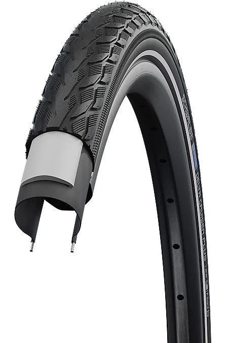Padanga 28" Schwalbe Delta Cruiser Plus HS 431 Active Wired 40-622 / 28x1.50 Juodas-Reflex