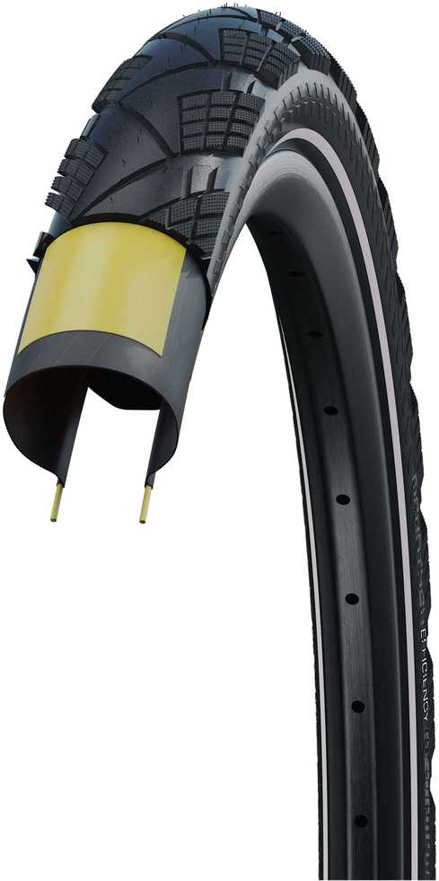 Dviratis 28" Schwalbe Marathon Efficiency HS 617 Evo Fold 50-622 / 28x2.00 Super Race Addix Race Juodas-Reflex