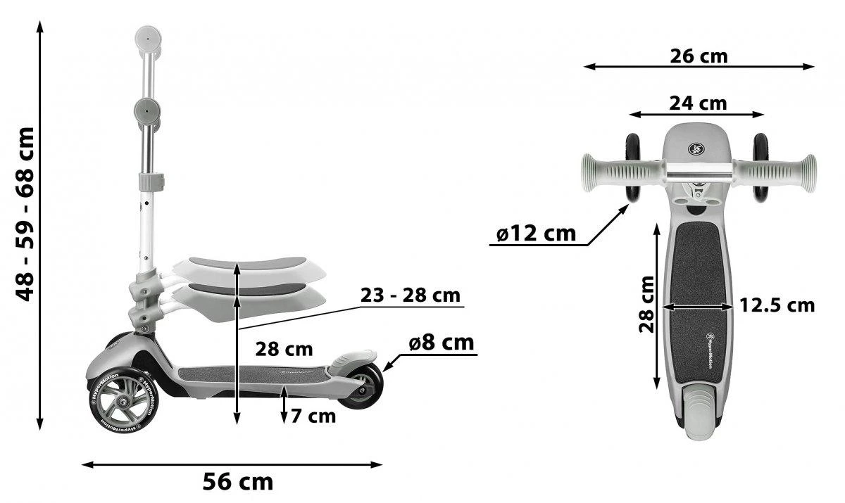 Paspirtukas HyperMotion 3in1 mėlynas