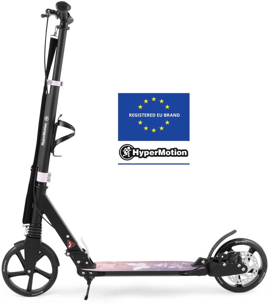 Aliumininis paspirtukas HyperMotion, rožinis, sulankstomas, su 20 cm ratais
