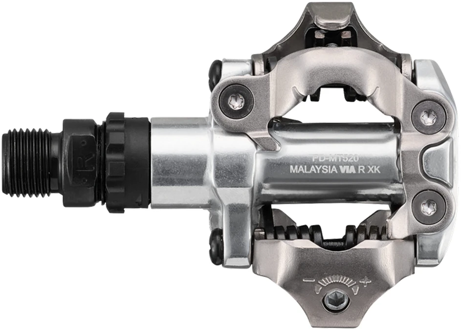 Pedalai Shimano PD-MT520 + SM-SH51 sidabrinis