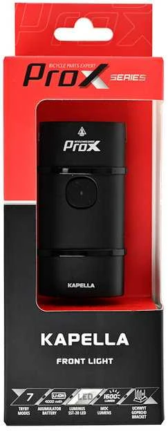 Priekinė lempa ProX Kapella 1600Lm PowerBank Ring Safe+Memory USB