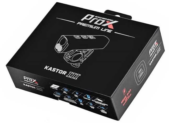 Priekinė lempa ProX Kastor III Powerbank 3xCREE XP-G3 1500Lm USB