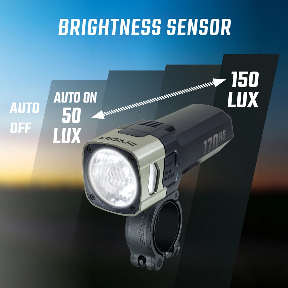 Priekinė lempa Sigma Aura 170 HB Link USB