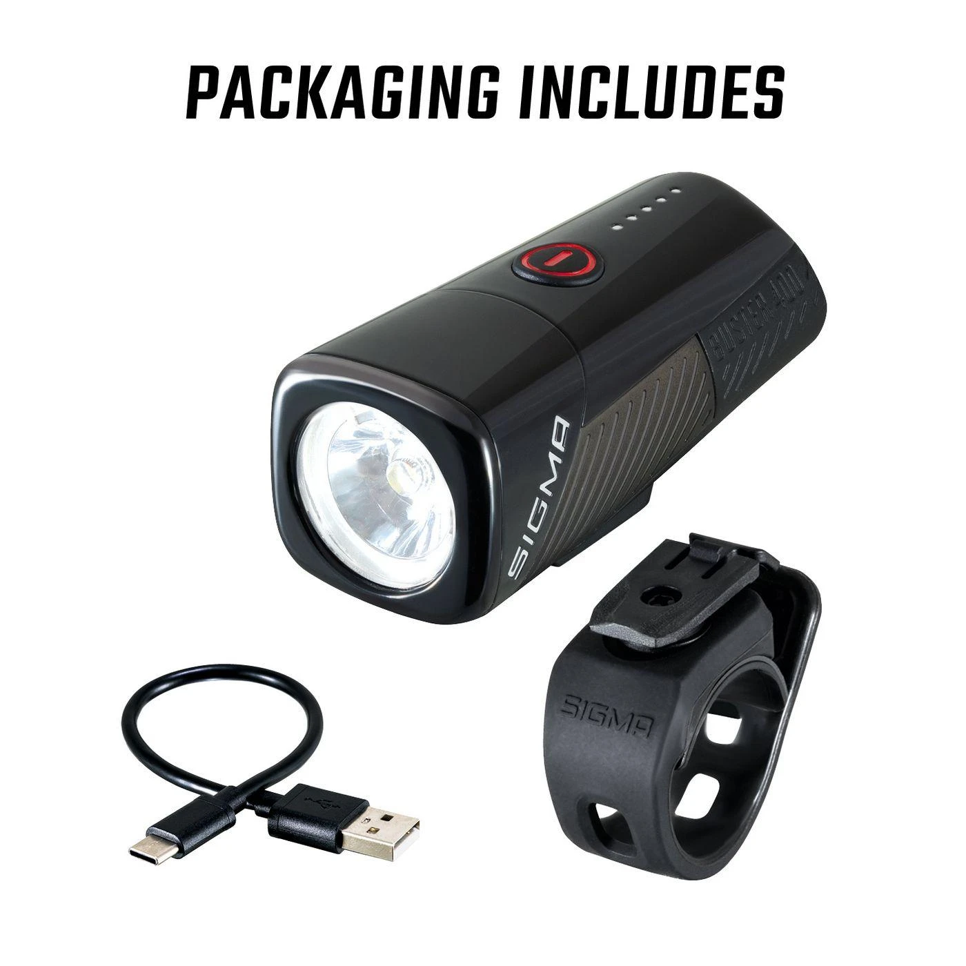 Priekinė lempa Sigma Buster 400 USB