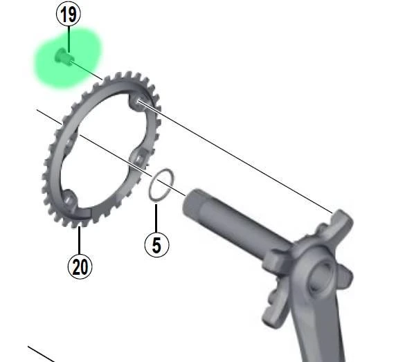 Priekinio dantračio tvirtinimo varžtas Shimano XT FC-M8000-1 M8x11.4 (4 vnt.)