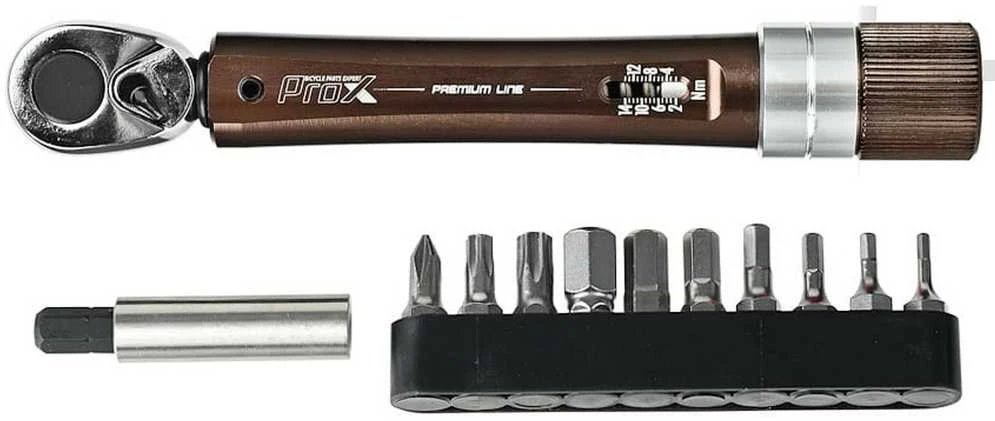 Raktų komplektas ProX Premium Line with dynamometer 2-14Nm 12-parts bronze