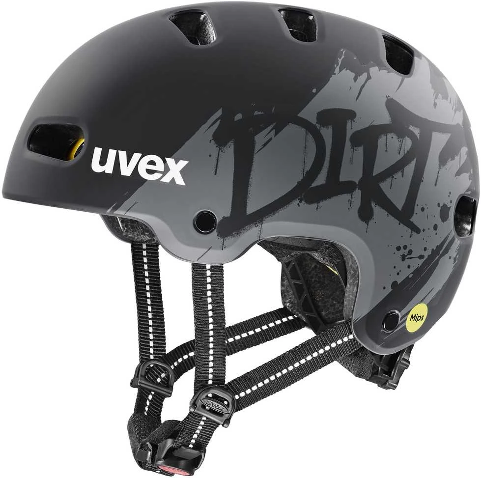 Šalmas Uvex kid 4 style MIPS dirt juodas matt-51-55CM