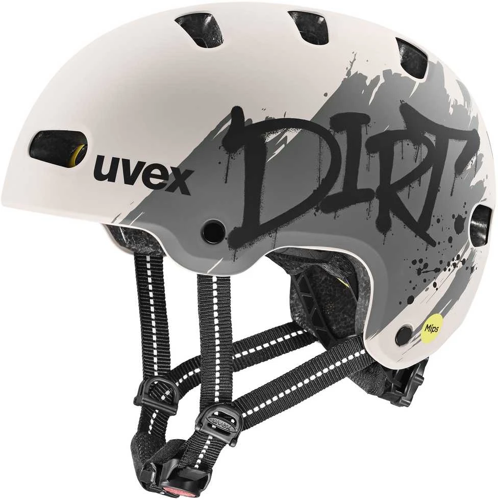 Šalmas Uvex kid 4 style MIPS dirt warm pilkas matt-51-55CM