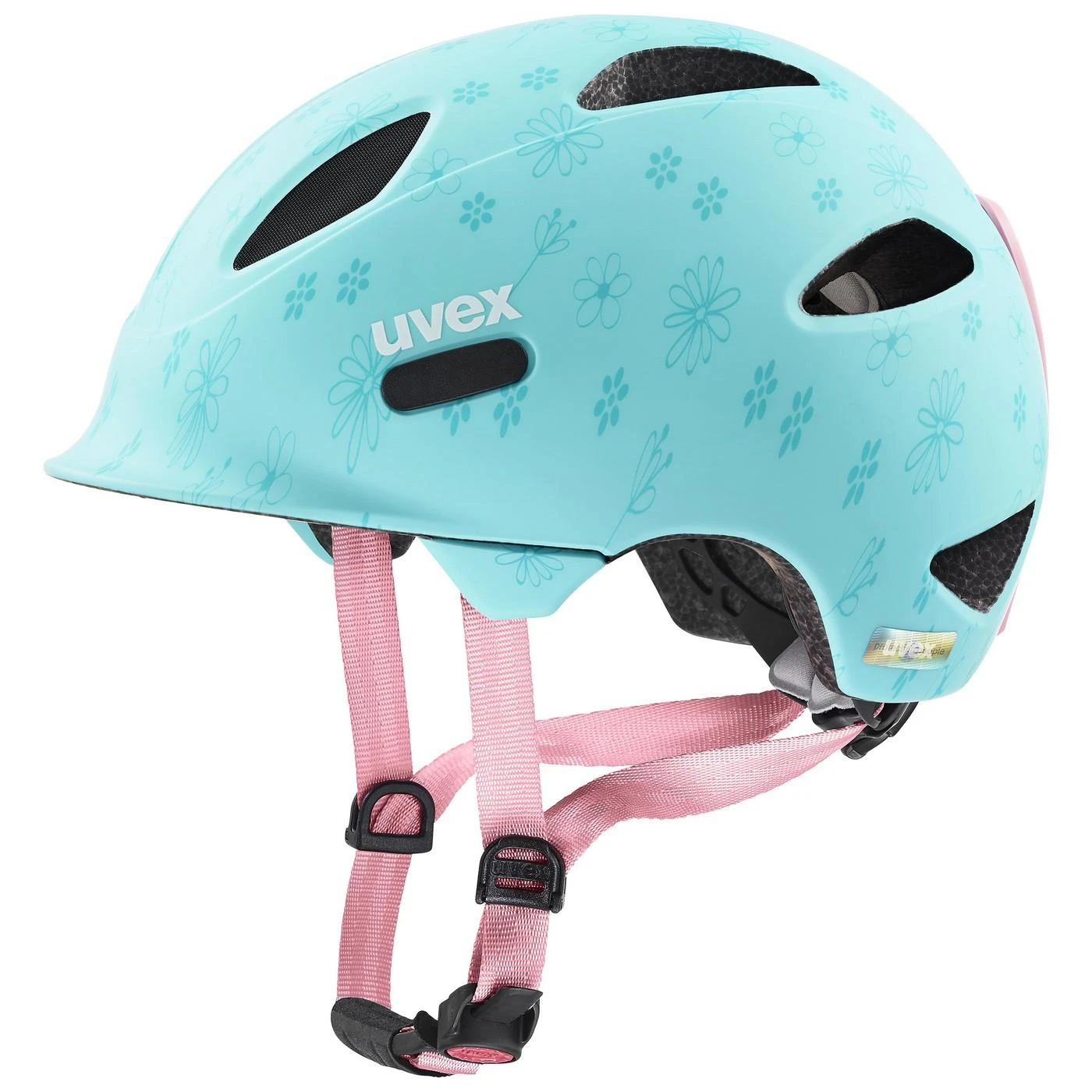 Šalmas Uvex oyo stiliaus gėlės cyan matt-50-54CM