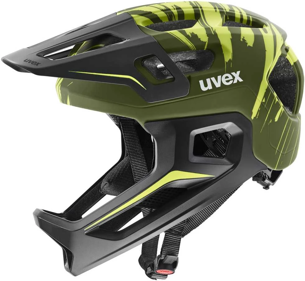 Šalmas Uvex react jr fullface dark olive matt-52-56 CM