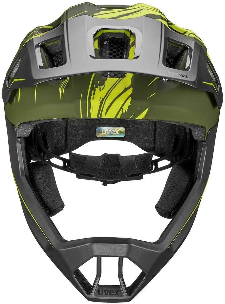 Šalmas Uvex react jr fullface dark olive matt-52-56 CM