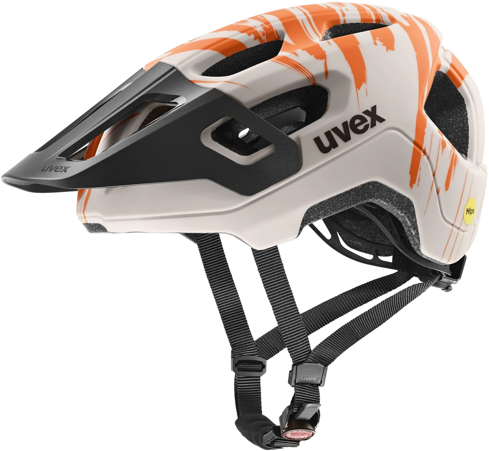 Šalmas Uvex react jr. Mips warm pilkas-oranžinis matt-52-56CM