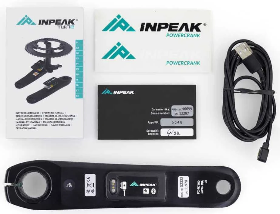 Švaistiklis su galios matuokliu INPEAK Powercrank-E Shimano 105 FC-R7100-170MM