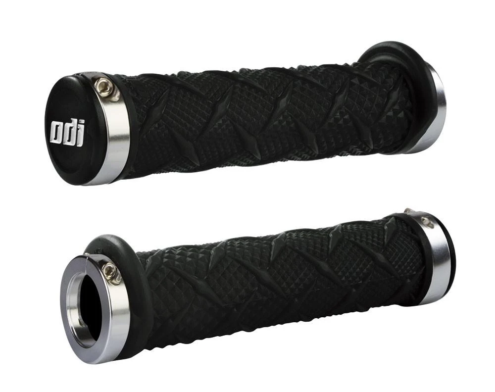Vairo rankenėlės ODI X-Treme MTB Lock-On 130mm Bonus Pack Juodas/Sidabrinis