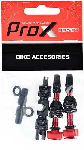 Ventilių komplektas ProX Tubeless + key 40mm red