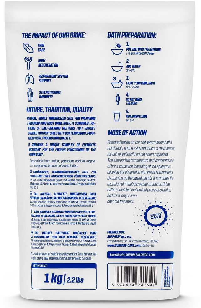 Vonios druskos Surpass Recovery Natural 1kg