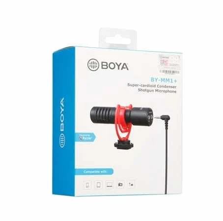Boya universalus kompaktiškas mikrofonas BY-MM1+/ Super-cardioid Condenser Shotgun Microphone