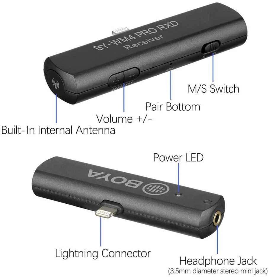 Boya Lavalier belaidis mikrofonas BY-WM4 Pro-K3, skirtas iOS