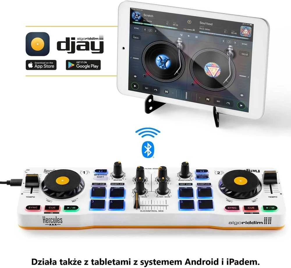 Hercules | DJControl Mix | Garsiakalbiai | USB jungtis | „Bluetooth“
