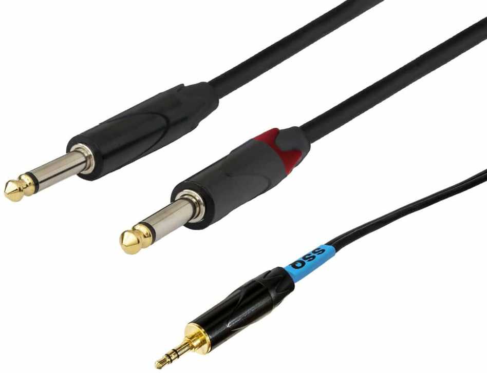 SOUND STATION QUALITY (SSQ) SSQ MIJM3 SS-1815 Cable Jack Stereo 3,5 mm - 2x Jack Mono 6,3 mm 3 m Juodas
