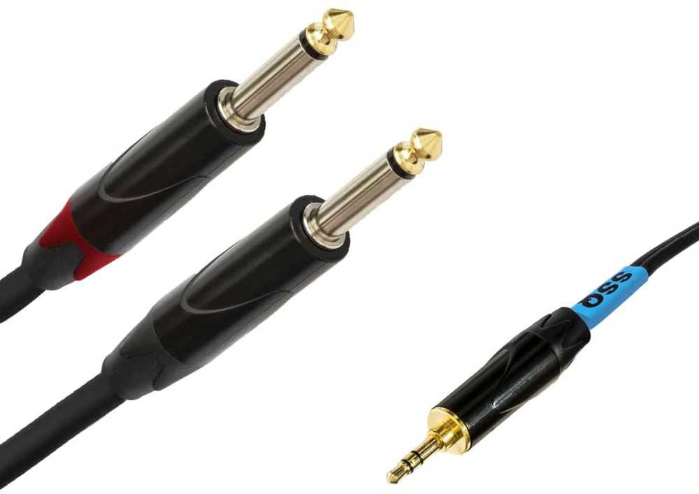 SOUND STATION QUALITY (SSQ) SSQ MIJM3 SS-1815 Cable Jack Stereo 3,5 mm - 2x Jack Mono 6,3 mm 3 m Juodas