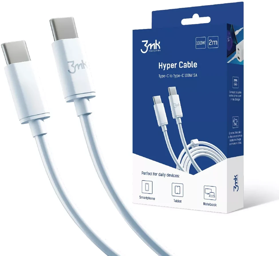 3MK Kabelis HYPER TYPE-C/TYPE-C 2M 100W 5A