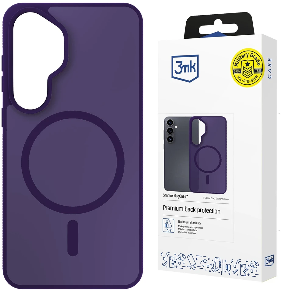 Telefono dėklas suderinamas su MagSafe, violetinės spalvos 3mk Smoke MagCase