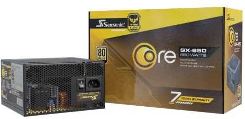 Seasonic Core GX 80 PLUS Gold PSU, modular, ATX 3.1, PCIe 5.1 – 650 Watt, juodos spalvos